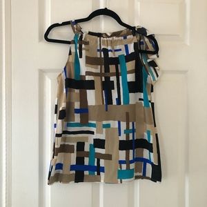 Geometric Print Halter Top